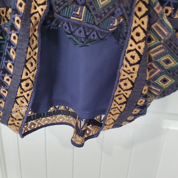 🌞Cato Sleeveless Women’s Lace, Embroidered Navy Boho Design Midi Dress, 14 NWT - Picture 5 of 8